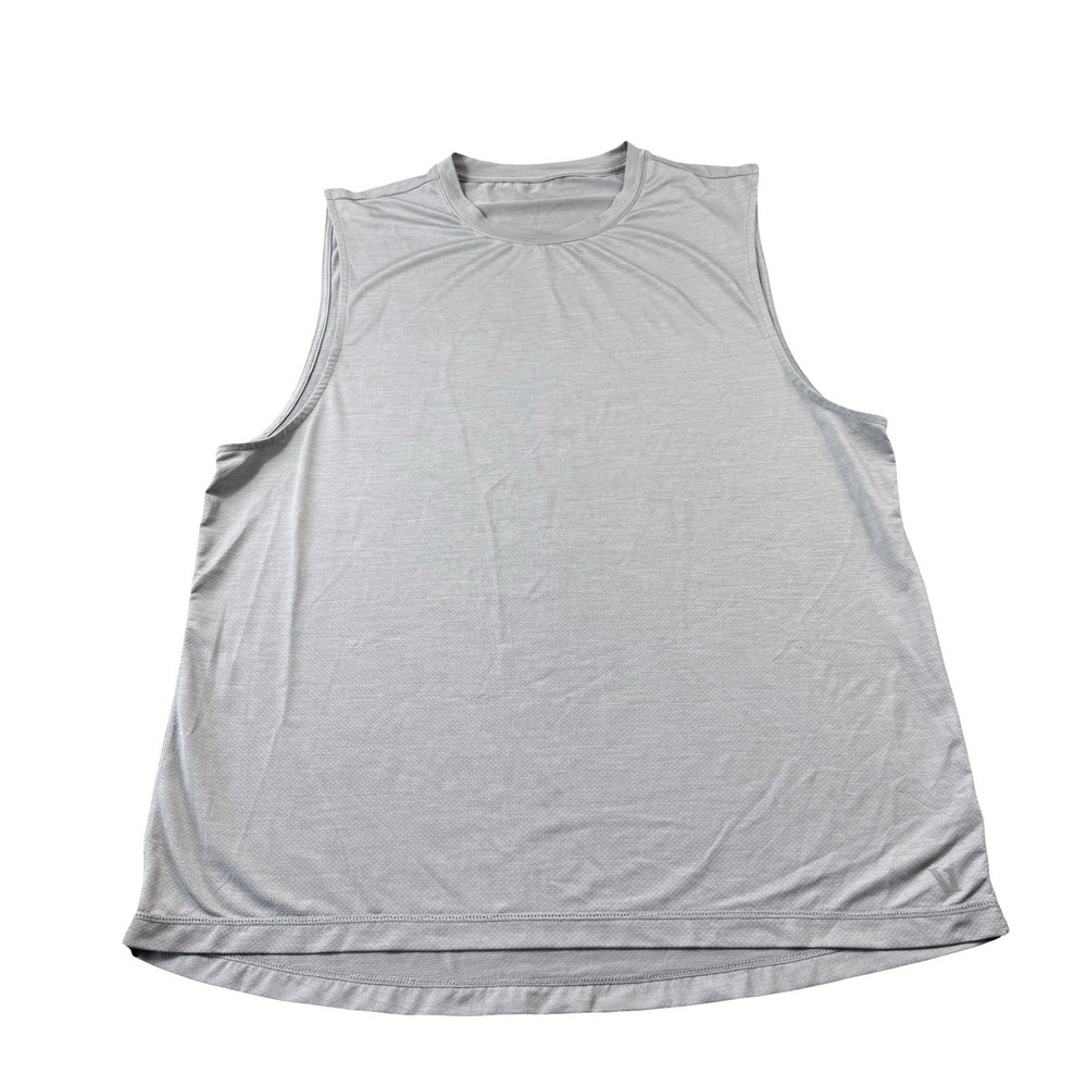 Vuori Men XL Gray Sleeveless Tank Breathable Mesh Crew Neck Logo Pullover V167